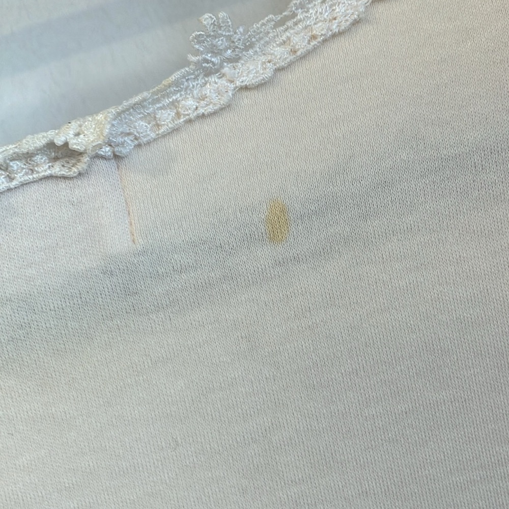 Verna women’s cream soft cotton nightgown with V-lace at top. Size L. - Picture 11 of 13